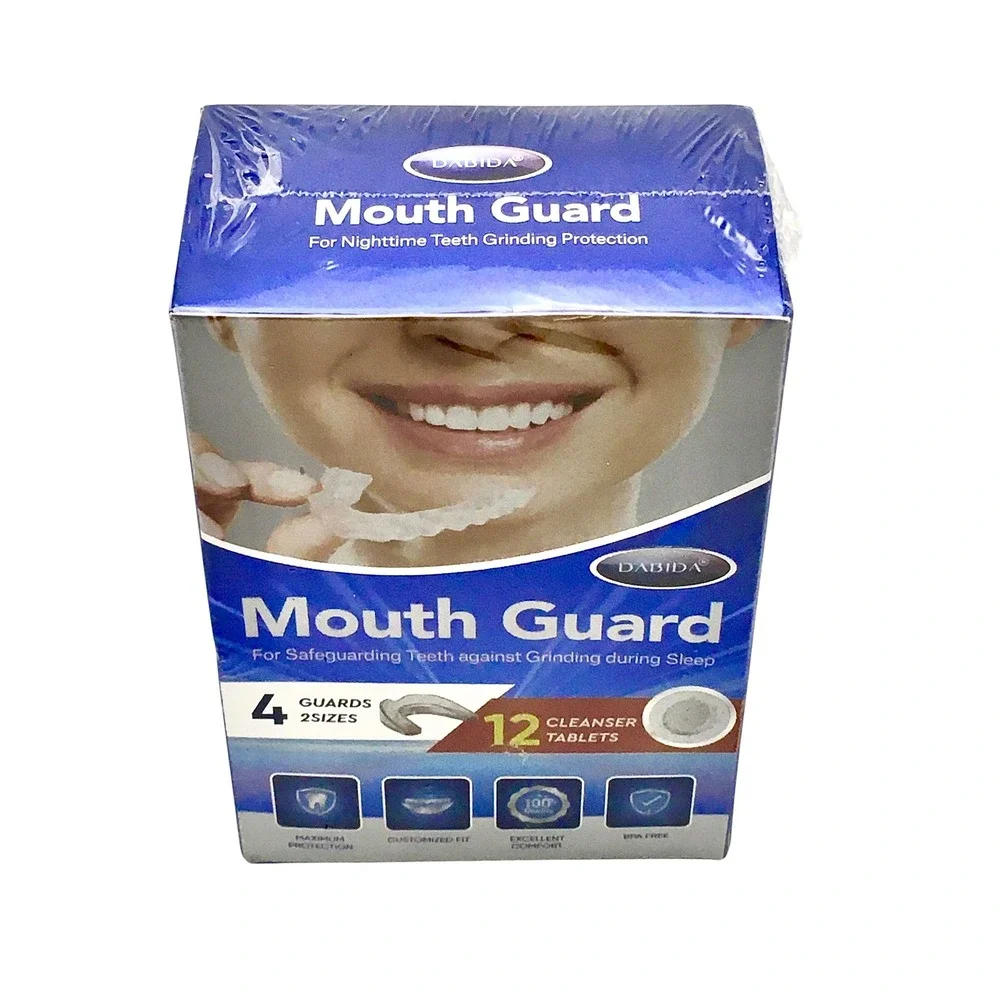 Dabida Mouth Guard For Safeguarding Teeth Against Grinding 4 Guards + Cleanser‎